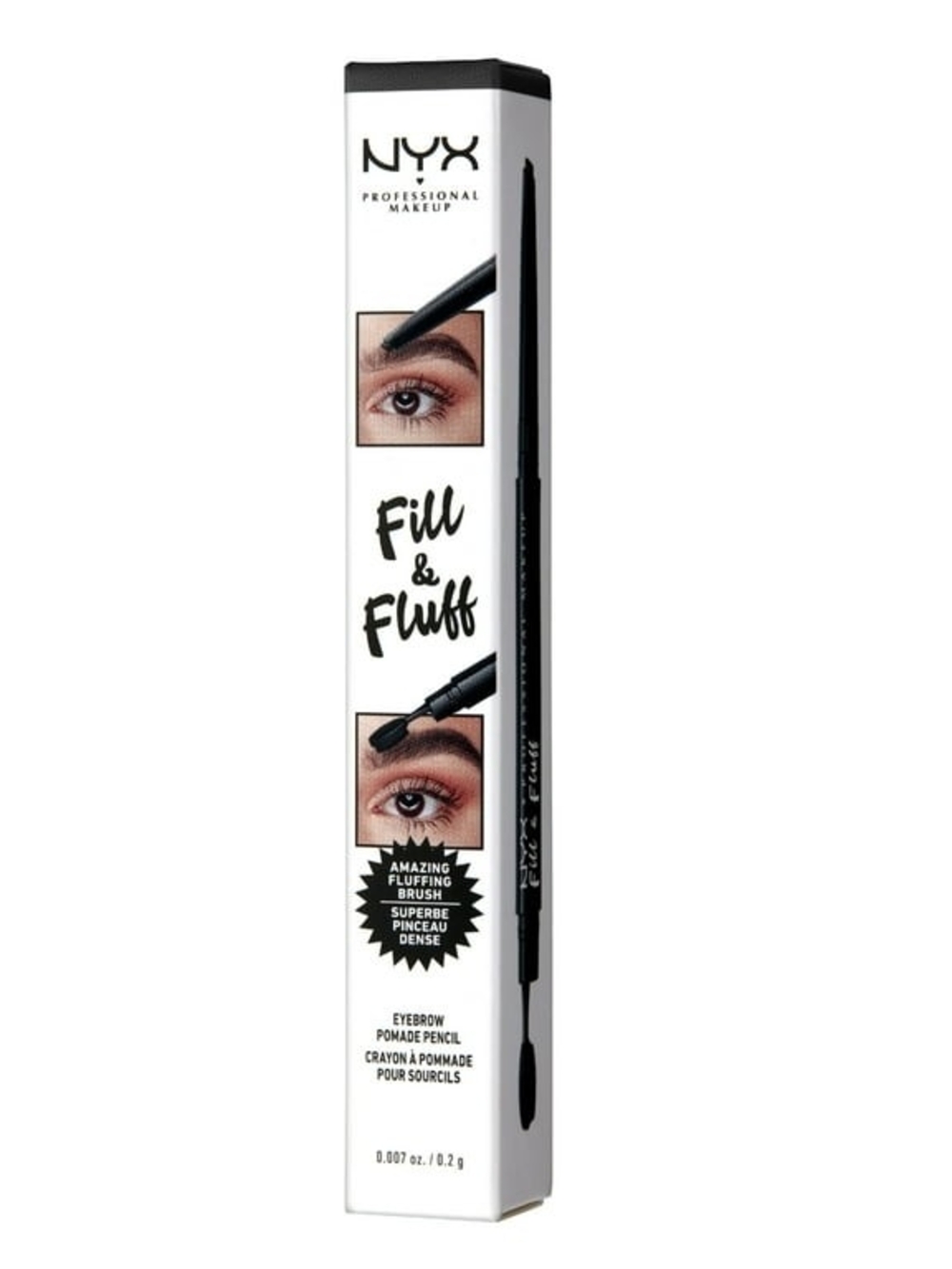 NYX Fill & Fluff Eyebrow Pomade Pencil - Black